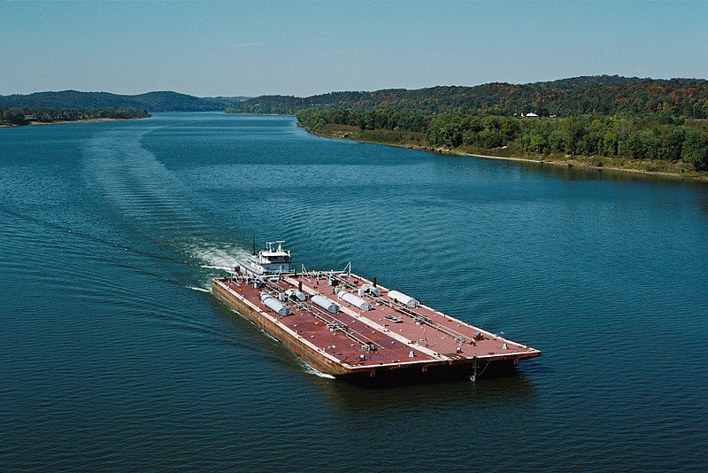 Towboat Ben Mccool Upbound On Ohio River With Two Tank Barges